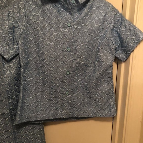 Vintage Homemade Blue Top and Pant Set - Picture 3 of 5